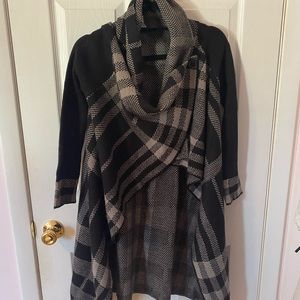 Gray & Black checkered cardigan